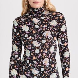 Ulla Johnson Black Floral Long Sleeve Top